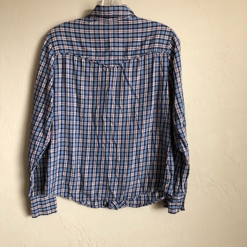 Lucky Brand Plaid Western Pearl Snap Button Down Boho Cowgirl Shirt - Picture 6 of 7